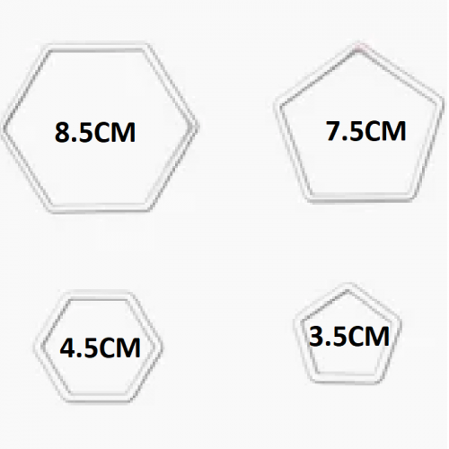 COOKIE CUTTER PLASTIC HEXIGON 4'S COOKIE CUTTER PLASTIC HEXIGON 4'S